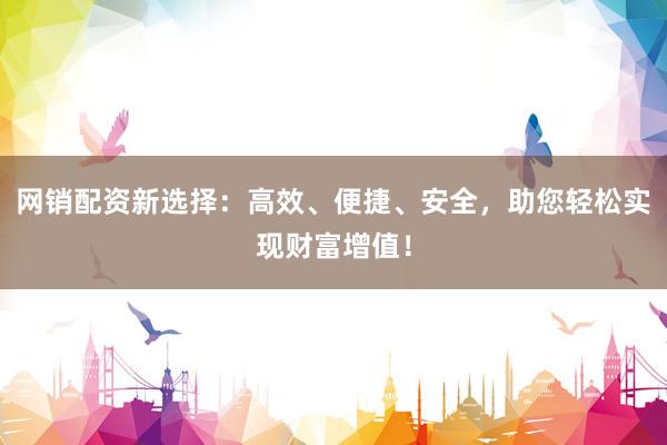 网销配资新选择：高效、便捷、安全，助您轻松实现财富增值！
