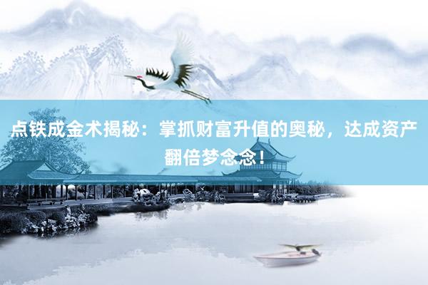 点铁成金术揭秘：掌抓财富升值的奥秘，达成资产翻倍梦念念！