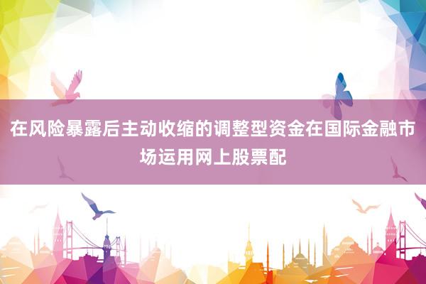 在风险暴露后主动收缩的调整型资金在国际金融市场运用网上股票配