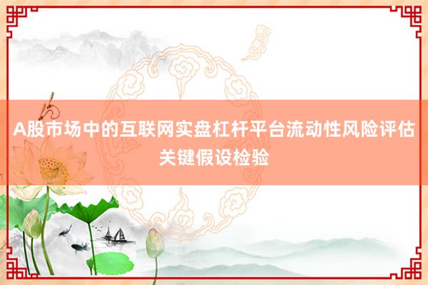 A股市场中的互联网实盘杠杆平台流动性风险评估关键假设检验